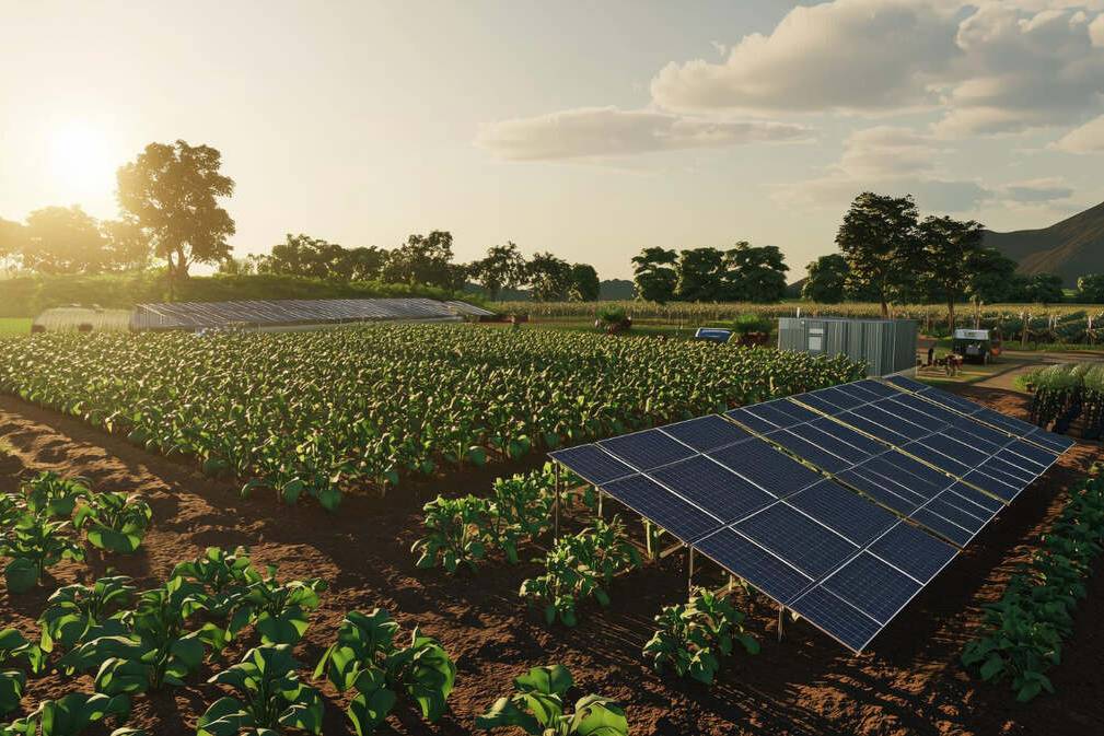 Usina solar mostrando a importância da energia solar no agronegócio