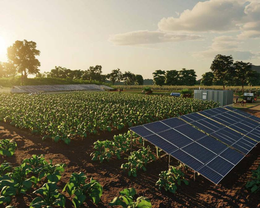 Usina solar mostrando a importância da energia solar no agronegócio
