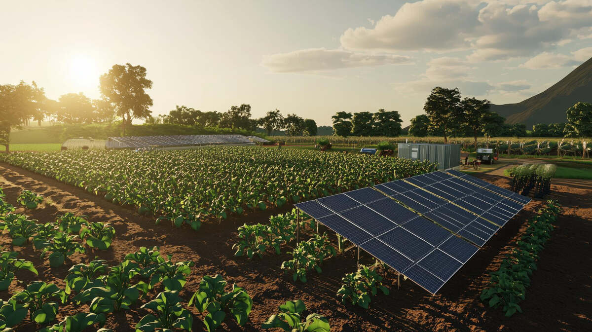 Usina solar mostrando a importância da energia solar no agronegócio