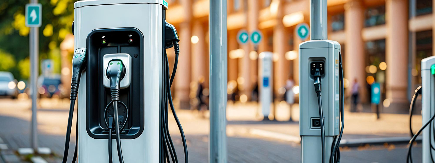 Estação de carregamento para veículos elétricos.